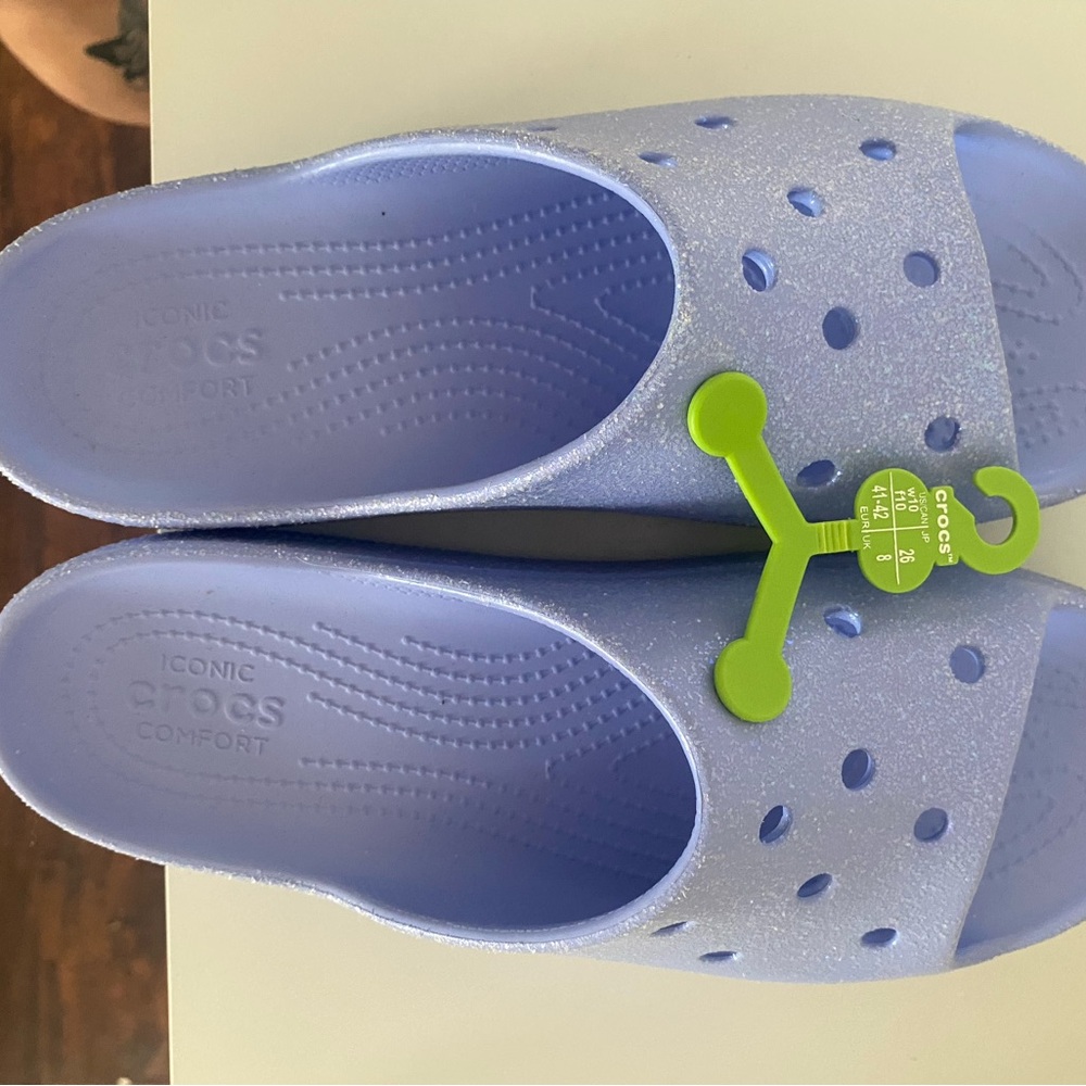 CROCS Purple Sandals with Perforated Design